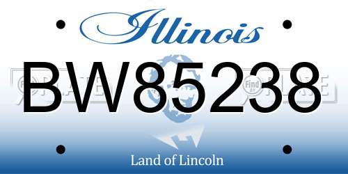 BW85238 Illinois License Plate