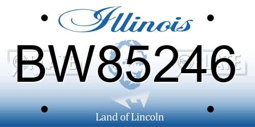 BW85246 Illinois License Plate