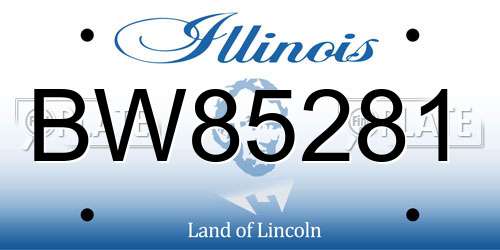 BW85281 Illinois License Plate