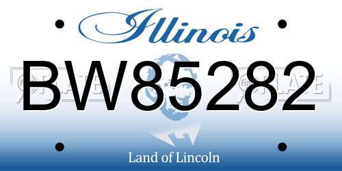 BW85282 Illinois License Plate