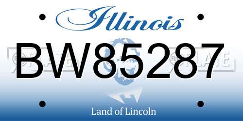 BW85287 Illinois License Plate