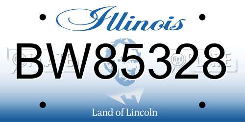 BW85328 Illinois License Plate
