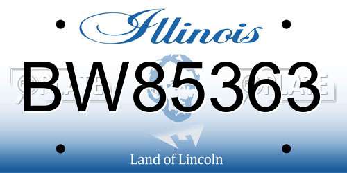 BW85363 Illinois License Plate