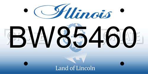 BW85460 Illinois License Plate