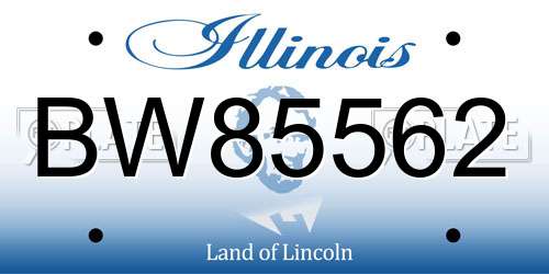 BW85562 Illinois License Plate