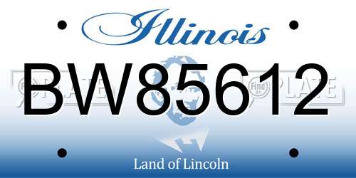 BW85612 Illinois License Plate