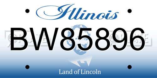 BW85896 Illinois License Plate