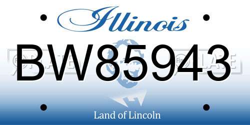 BW85943 Illinois License Plate