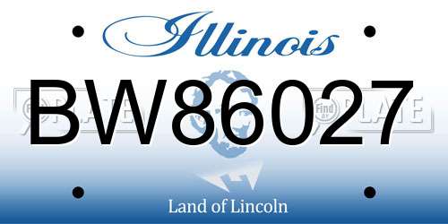 BW86027 Illinois License Plate
