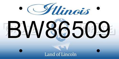 BW86509 Illinois License Plate