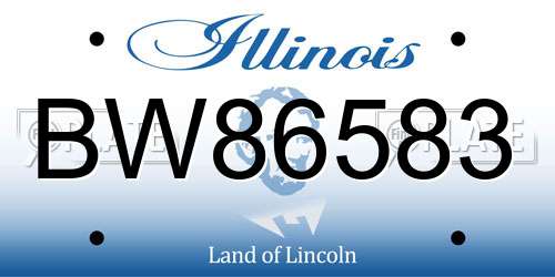 BW86583 Illinois License Plate