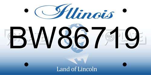BW86719 Illinois License Plate