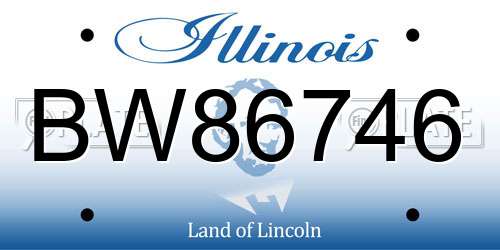 BW86746 Illinois License Plate