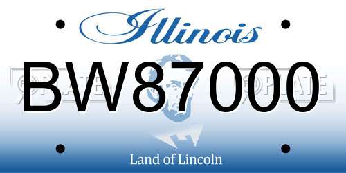 BW87000 Illinois License Plate