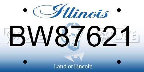 BW87621 Illinois License Plate