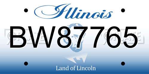BW87765 Illinois License Plate