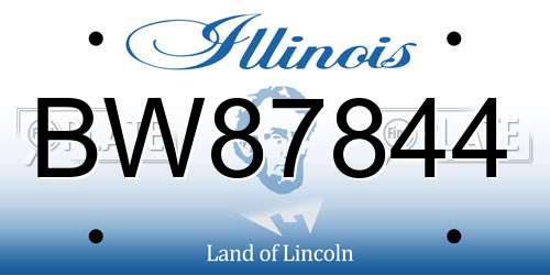 BW87844 Illinois License Plate