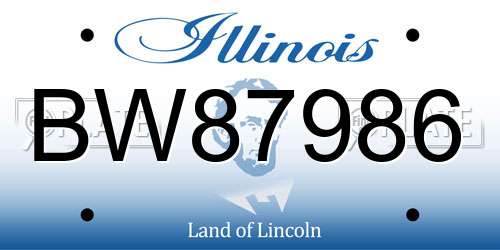 BW87986 Illinois License Plate
