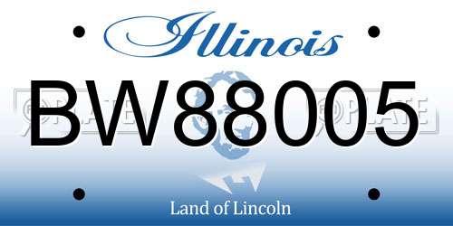 BW88005 Illinois License Plate