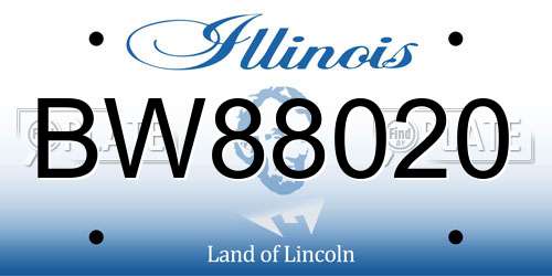 BW88020 Illinois License Plate