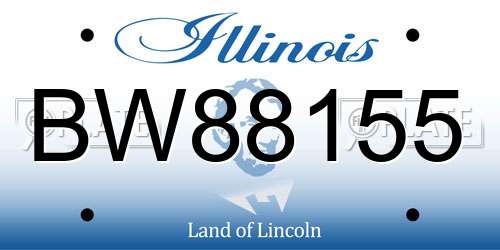 BW88155 Illinois License Plate