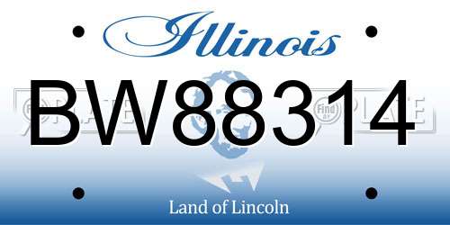 BW88314 Illinois License Plate