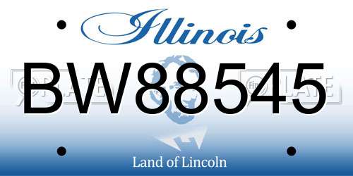 BW88545 Illinois License Plate