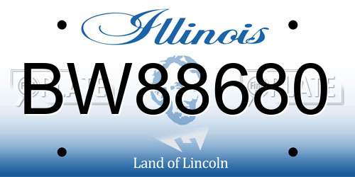 BW88680 Illinois License Plate