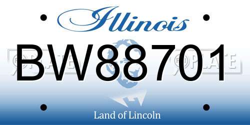 BW88701 Illinois License Plate