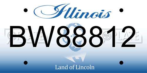 BW88812 Illinois License Plate
