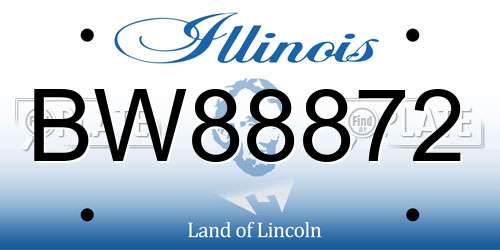 BW88872 Illinois License Plate
