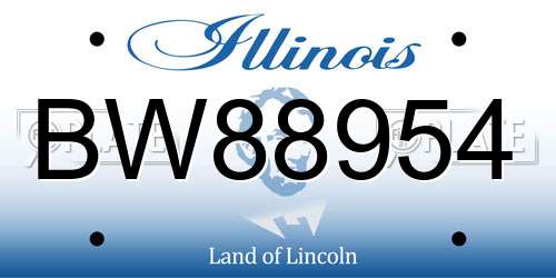 BW88954 Illinois License Plate