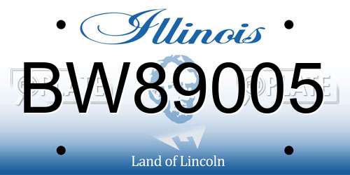 BW89005 Illinois License Plate