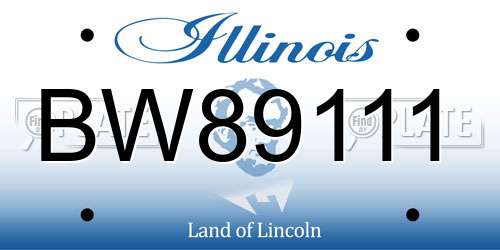 BW89111 Illinois License Plate