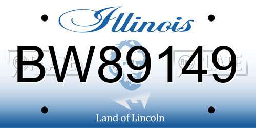 BW89149 Illinois License Plate
