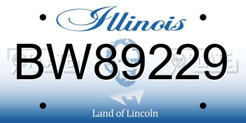 BW89229 Illinois License Plate