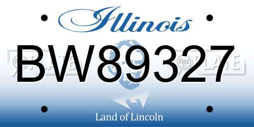 BW89327 Illinois License Plate