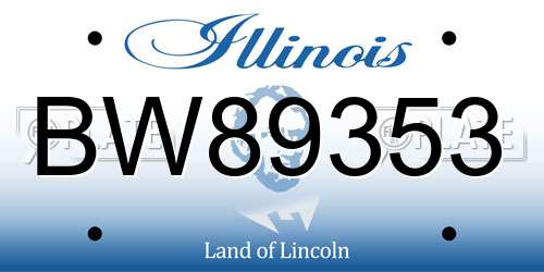 BW89353 Illinois License Plate