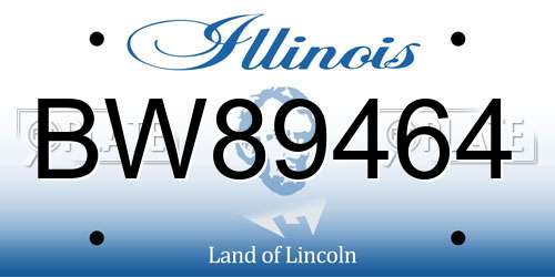 BW89464 Illinois License Plate