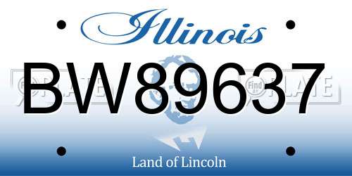 BW89637 Illinois License Plate