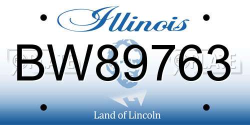 BW89763 Illinois License Plate