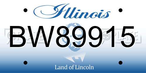 BW89915 Illinois License Plate