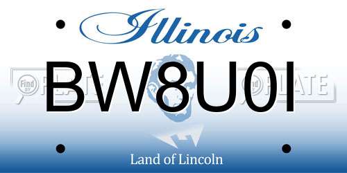 BW8U0I Illinois License Plate