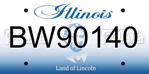 BW90140 Illinois License Plate
