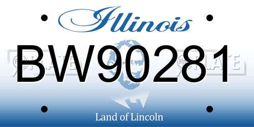 BW90281 Illinois License Plate