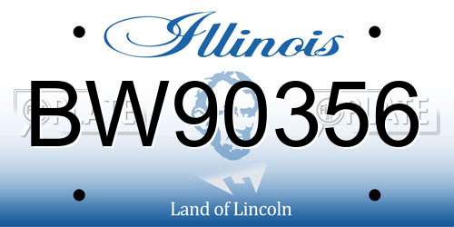 BW90356 Illinois License Plate