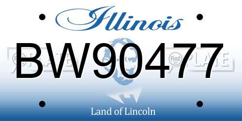 BW90477 Illinois License Plate