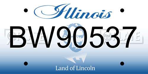 BW90537 Illinois License Plate