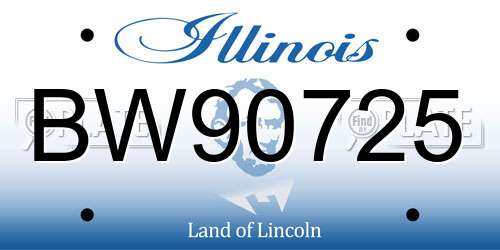 BW90725 Illinois License Plate