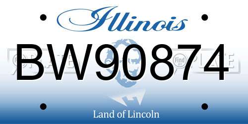 BW90874 Illinois License Plate